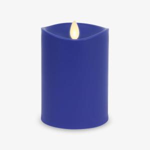 imageLuminara Outdoor Flameless LED Candle Cherry Red 325quot x 7quot Moving Flame Pillar Timer Battery Operated Premium Plastic IPX4 Water ResistanceVivid Ultramarine