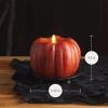 imageLuminara  Flameless Halloween LED Candle Battery Operated Moving Flame  Metallic Gold Orange Pumpkin  Pack of 15x45  Unscented Indoor UseAntique Orange