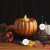 imageLuminara  Flameless Halloween LED Candle Battery Operated Moving Flame  Metallic Gold Orange Pumpkin  Pack of 15x45  Unscented Indoor UseMetallic Gold Orange