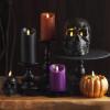 imageLuminara  Flameless Halloween LED Candle Battery Operated Moving Flame  Metallic Gold Orange Pumpkin  Pack of 15x45  Unscented Indoor UseMetallic Gold Orange