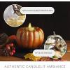 imageLuminara  Flameless Halloween LED Candle Battery Operated Moving Flame  Metallic Gold Orange Pumpkin  Pack of 15x45  Unscented Indoor UseMetallic Gold Orange