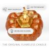 imageLuminara  Flameless Halloween LED Candle Battery Operated Moving Flame  Metallic Gold Orange Pumpkin  Pack of 15x45  Unscented Indoor UseMetallic Gold Orange