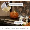 imageLuminara Cute Smily Pumpkin Figural Flameless Flickering Moving Flame LED Candle 47quot x 45quot Chalky Finish Real Unscented Wax Time Function Chalky Orange