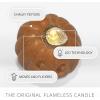 imageLuminara Cute Smily Pumpkin Figural Flameless Flickering Moving Flame LED Candle 47quot x 45quot Chalky Finish Real Unscented Wax Time Function Chalky Orange