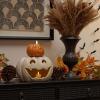 imageLuminara Cute Smily Pumpkin Figural Flameless Flickering Moving Flame LED Candle 47quot x 45quot Chalky Finish Real Unscented Wax Time Function Chalky Orange
