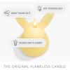 imageLuminara Easter Bunny Candle Dusky Rose 32quot x 32quot x 51quot Flameless RealFlame HolidayInspired Decor AA Batteries Flickering LED FlameLemon Chiffon