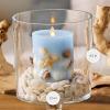 imageLuminara Embedded Flameless LED Candle  Orange Leaf 35quot x 65quot  Moving Flame Pillar Battery Operated Timer Real Wax Unscented SafeChambray