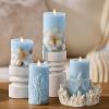 imageLuminara Embedded Flameless LED Candle  Orange Leaf 35quot x 65quot  Moving Flame Pillar Battery Operated Timer Real Wax Unscented SafeChambray