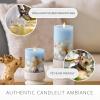 imageLuminara Embedded Flameless LED Candle  Orange Leaf 35quot x 65quot  Moving Flame Pillar Battery Operated Timer Real Wax Unscented SafeChambray