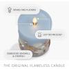 imageLuminara Embedded Flameless LED Candle  Orange Leaf 35quot x 65quot  Moving Flame Pillar Battery Operated Timer Real Wax Unscented SafeChambray