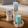 imageLuminara Embedded Flameless LED Candle  Orange Leaf 35quot x 65quot  Moving Flame Pillar Battery Operated Timer Real Wax Unscented SafeChambray