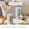 imageLuminara Embedded Flameless LED Candle  Orange Leaf 35quot x 65quot  Moving Flame Pillar Battery Operated Timer Real Wax Unscented SafeChambray