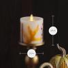 imageLuminara Embedded Flameless LED Candle  Orange Leaf 35quot x 65quot  Moving Flame Pillar Battery Operated Timer Real Wax Unscented SafeOrange Leaf