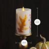imageLuminara Embedded Flameless LED Candle  Orange Leaf 35quot x 65quot  Moving Flame Pillar Battery Operated Timer Real Wax Unscented SafeOrange Leaf