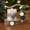 imageLuminara Embedded Flameless LED Candle  Orange Leaf 35quot x 65quot  Moving Flame Pillar Battery Operated Timer Real Wax Unscented SafePine Berries