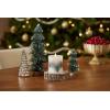 imageLuminara Embedded Flameless LED Candle  Orange Leaf 35quot x 65quot  Moving Flame Pillar Battery Operated Timer Real Wax Unscented SafePine Berries