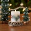 imageLuminara Embedded Flameless LED Candle  Orange Leaf 35quot x 65quot  Moving Flame Pillar Battery Operated Timer Real Wax Unscented SafePine Berries