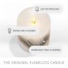 imageLuminara Embedded Flameless LED Candle  Orange Leaf 35quot x 65quot  Moving Flame Pillar Battery Operated Timer Real Wax Unscented SafePine Berries