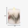 imageLuminara Embedded Flameless LED Candle  Orange Leaf 35quot x 65quot  Moving Flame Pillar Battery Operated Timer Real Wax Unscented SafePine Berries