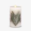 imageLuminara Embedded Flameless LED Candle  Orange Leaf 35quot x 65quot  Moving Flame Pillar Battery Operated Timer Real Wax Unscented SafePine Berries