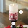 imageLuminara Embedded Flameless LED Candle  Orange Leaf 35quot x 65quot  Moving Flame Pillar Battery Operated Timer Real Wax Unscented SafeRed