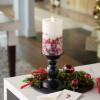 imageLuminara Embedded Flameless LED Candle  Orange Leaf 35quot x 65quot  Moving Flame Pillar Battery Operated Timer Real Wax Unscented SafeRed