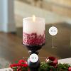 imageLuminara Embedded Flameless LED Candle  Orange Leaf 35quot x 65quot  Moving Flame Pillar Battery Operated Timer Real Wax Unscented SafeRed