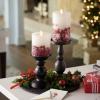 imageLuminara Embedded Flameless LED Candle  Orange Leaf 35quot x 65quot  Moving Flame Pillar Battery Operated Timer Real Wax Unscented SafeRed
