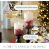 imageLuminara Embedded Flameless LED Candle  Orange Leaf 35quot x 65quot  Moving Flame Pillar Battery Operated Timer Real Wax Unscented SafeRed