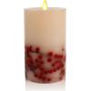 imageLuminara Embedded Flameless LED Candle  Orange Leaf 35quot x 65quot  Moving Flame Pillar Battery Operated Timer Real Wax Unscented SafeRed