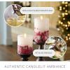 imageLuminara Embedded Flameless LED Candle  Orange Leaf 35quot x 65quot  Moving Flame Pillar Battery Operated Timer Real Wax Unscented SafeRowan Berries