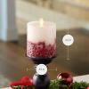 imageLuminara Embedded Flameless LED Candle  Orange Leaf 35quot x 65quot  Moving Flame Pillar Battery Operated Timer Real Wax Unscented SafeRowan Berries