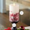 imageLuminara Embedded Flameless LED Candle  Orange Leaf 35quot x 65quot  Moving Flame Pillar Battery Operated Timer Real Wax Unscented SafeRowan Berries