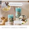 imageLuminara Embedded Flameless LED Candle  Orange Leaf 35quot x 65quot  Moving Flame Pillar Battery Operated Timer Real Wax Unscented SafeTeal