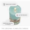 imageLuminara Embedded Flameless LED Candle  Orange Leaf 35quot x 65quot  Moving Flame Pillar Battery Operated Timer Real Wax Unscented SafeTeal