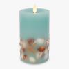 imageLuminara Embedded Flameless LED Candle  Orange Leaf 35quot x 65quot  Moving Flame Pillar Battery Operated Timer Real Wax Unscented SafeTeal