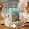 imageLuminara Embedded Flameless LED Candle  Orange Leaf 35quot x 65quot  Moving Flame Pillar Battery Operated Timer Real Wax Unscented SafeTeal