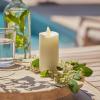 imageLuminara Outdoor Slim Pillar Flameless LED Candle Set of 3 Ivory Moving Flame Weather Resistant Remote Timer Ready Battery Operated Safe Melted Edge45inch