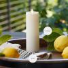 imageLuminara Outdoor Slim Pillar Flameless LED Candle Set of 3 Ivory Moving Flame Weather Resistant Remote Timer Ready Battery Operated Safe Melted Edge65inch