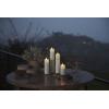 imageLuminara Outdoor Slim Pillar Flameless LED Candle Set of 3 Ivory Moving Flame Weather Resistant Remote Timer Ready Battery Operated Safe Melted Edge65inch