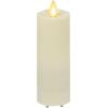 imageLuminara Outdoor Slim Pillar Flameless LED Candle Set of 3 Ivory Moving Flame Weather Resistant Remote Timer Ready Battery Operated Safe Melted Edge65inch