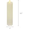 imageLuminara Outdoor Slim Pillar Flameless LED Candle Set of 3 Ivory Moving Flame Weather Resistant Remote Timer Ready Battery Operated Safe Melted Edge85inch