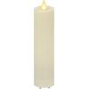 imageLuminara Outdoor Slim Pillar Flameless LED Candle Set of 3 Ivory Moving Flame Weather Resistant Remote Timer Ready Battery Operated Safe Melted Edge85inch