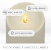 imageLuminara Outdoor Slim Pillar Flameless LED Candle Set of 3 Ivory Moving Flame Weather Resistant Remote Timer Ready Battery Operated Safe Melted Edge85inch
