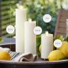 imageLuminara Outdoor Slim Pillar Flameless LED Candle Set of 3 Ivory Moving Flame Weather Resistant Remote Timer Ready Battery Operated Safe Melted EdgeSet of 3