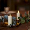 imageLuminara Realistic Artificial Moving Flame Votive Candle  Set of 2  Moving Flame LED Battery Operated Lights for Christmas Halloween  Remote Ready  Remote Sold Separately  Ivory  15quot x 4quot