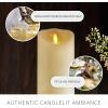 imageLuminara Scalloped Edge Flameless LED Candle  Ivory 35quot x 7quot  Real Wax Pillar Battery Operated Moving Flame wTimer Unscented 1000Hr Runtime35 x 875