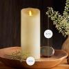 imageLuminara Scalloped Edge Flameless LED Candle  Ivory 35quot x 7quot  Real Wax Pillar Battery Operated Moving Flame wTimer Unscented 1000Hr Runtime35 x 875