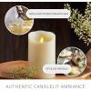 imageLuminara Scalloped Edge Flameless LED Candle  Ivory 35quot x 7quot  Real Wax Pillar Battery Operated Moving Flame wTimer Unscented 1000Hr Runtime35 x 5