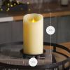 imageLuminara Scalloped Edge Flameless LED Candle  Ivory 35quot x 7quot  Real Wax Pillar Battery Operated Moving Flame wTimer Unscented 1000Hr Runtime4 x 7